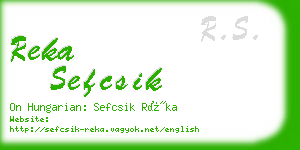 reka sefcsik business card
